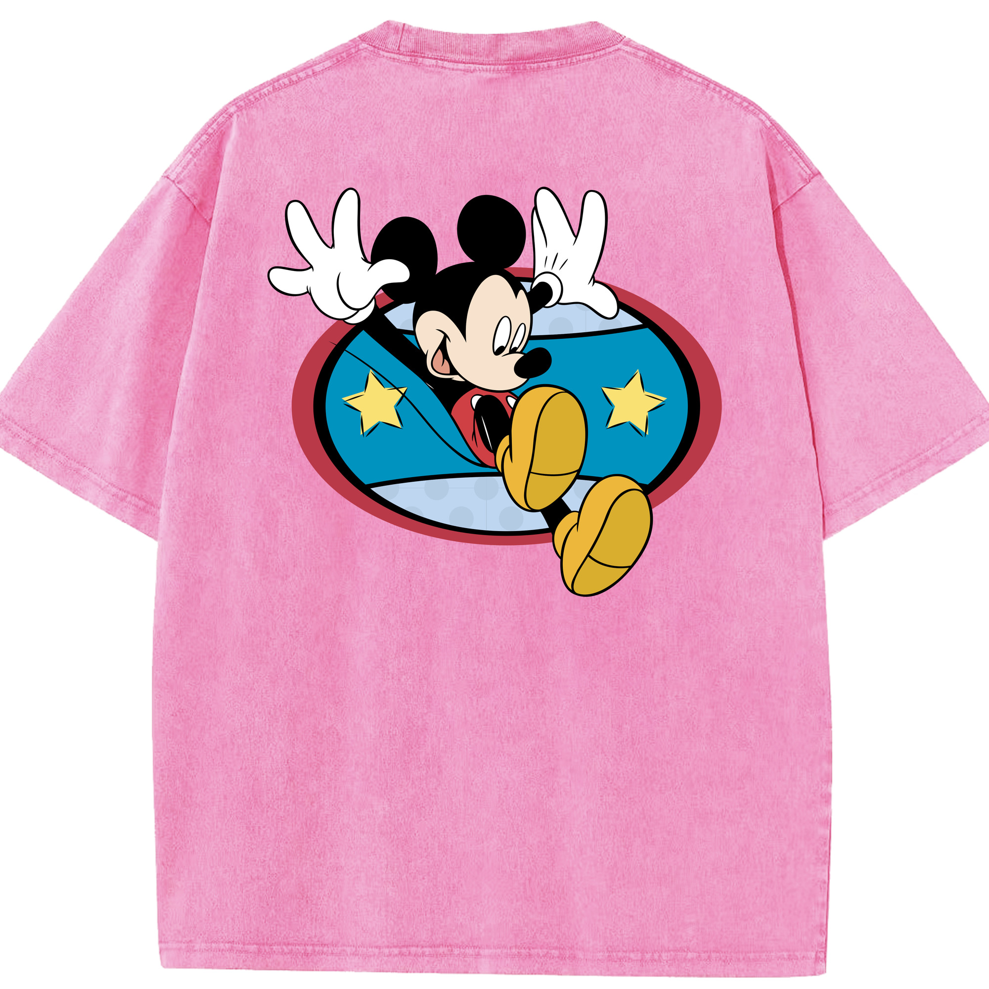 （画像用） ミッキーマウス Mickey Mouse 綿100% ヴィンテージ風 半袖Tシャツ（背面プリント）